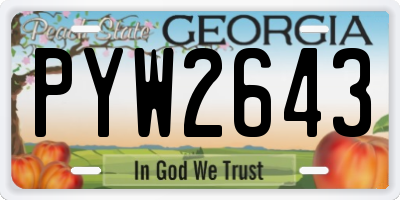 GA license plate PYW2643