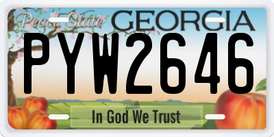 GA license plate PYW2646