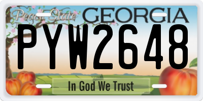 GA license plate PYW2648