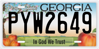 GA license plate PYW2649