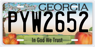 GA license plate PYW2652