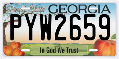 GA license plate PYW2659