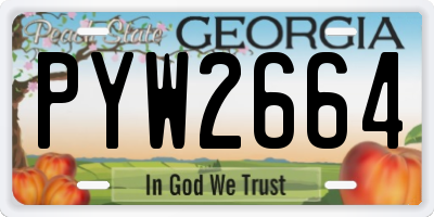 GA license plate PYW2664