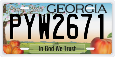 GA license plate PYW2671