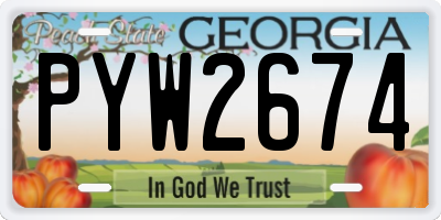 GA license plate PYW2674