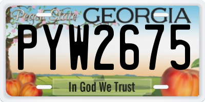GA license plate PYW2675