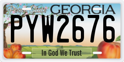 GA license plate PYW2676