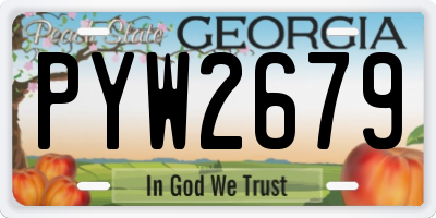 GA license plate PYW2679