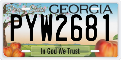 GA license plate PYW2681