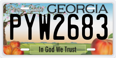 GA license plate PYW2683