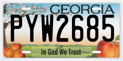 GA license plate PYW2685