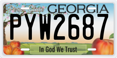 GA license plate PYW2687
