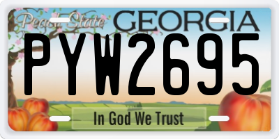 GA license plate PYW2695