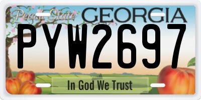 GA license plate PYW2697