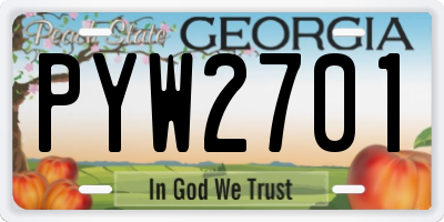 GA license plate PYW2701
