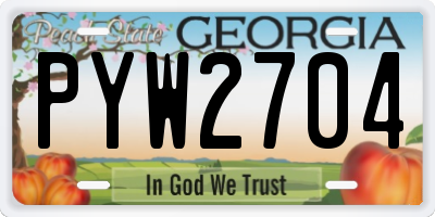 GA license plate PYW2704