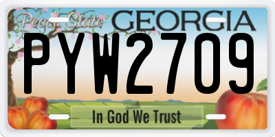 GA license plate PYW2709