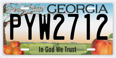 GA license plate PYW2712