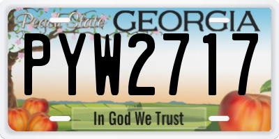 GA license plate PYW2717