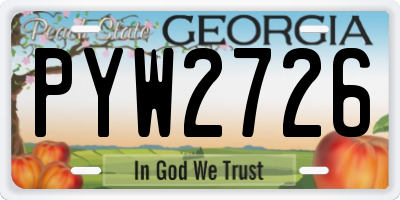 GA license plate PYW2726
