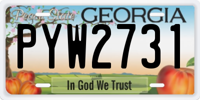 GA license plate PYW2731