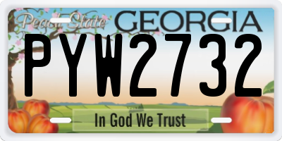 GA license plate PYW2732