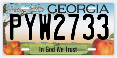 GA license plate PYW2733