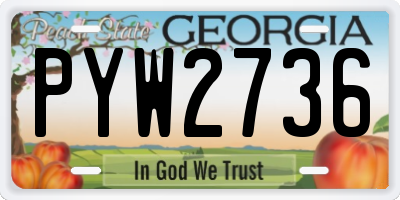 GA license plate PYW2736
