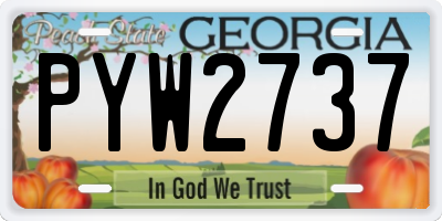GA license plate PYW2737