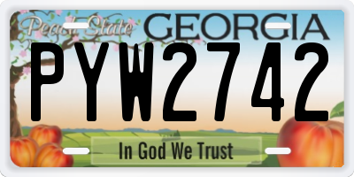 GA license plate PYW2742