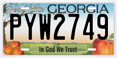 GA license plate PYW2749
