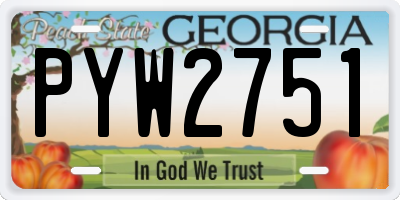 GA license plate PYW2751