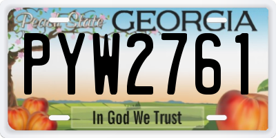 GA license plate PYW2761