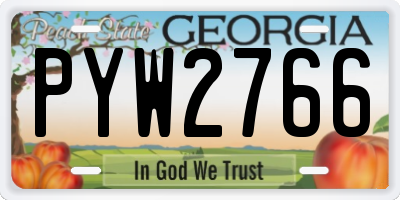GA license plate PYW2766
