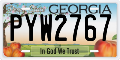 GA license plate PYW2767