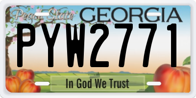 GA license plate PYW2771