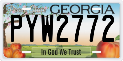 GA license plate PYW2772