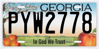 GA license plate PYW2778