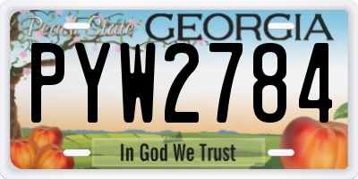 GA license plate PYW2784