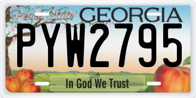 GA license plate PYW2795