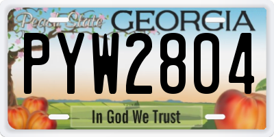 GA license plate PYW2804