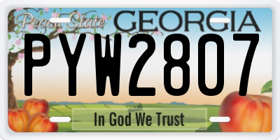 GA license plate PYW2807