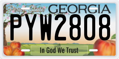 GA license plate PYW2808