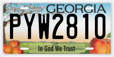 GA license plate PYW2810