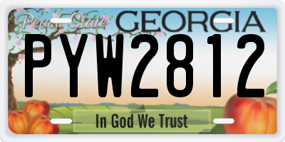 GA license plate PYW2812