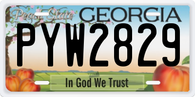 GA license plate PYW2829