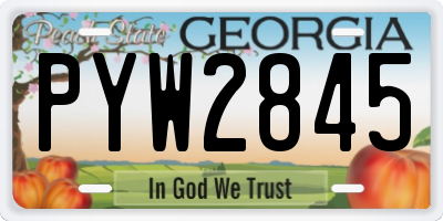 GA license plate PYW2845
