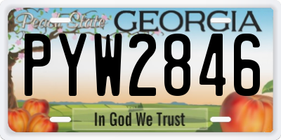 GA license plate PYW2846