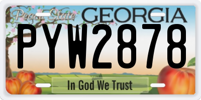 GA license plate PYW2878