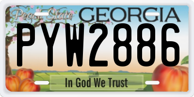 GA license plate PYW2886